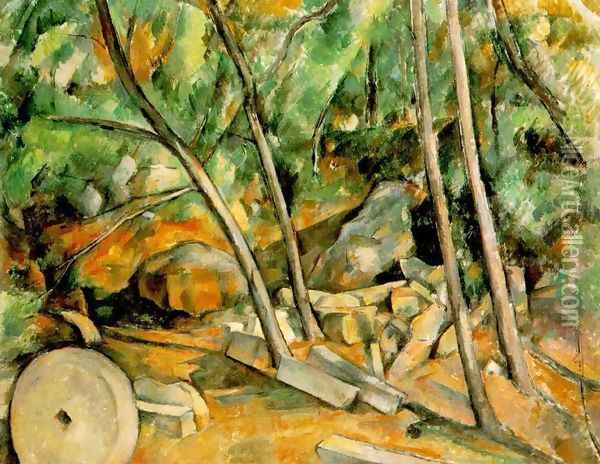 Woods With Millstone Oil Painting - Paul Cezanne