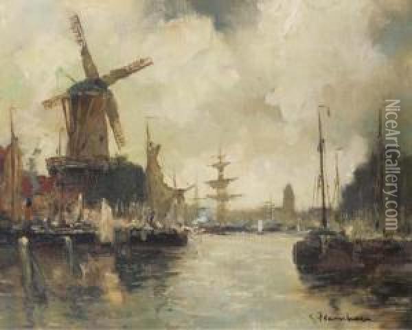 Vieux Port Oil Painting - Gustave Flasschoen