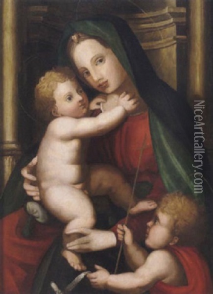 Madonna Con Bambino E San Giovannino Oil Painting - Antonio del Ceraiuolo