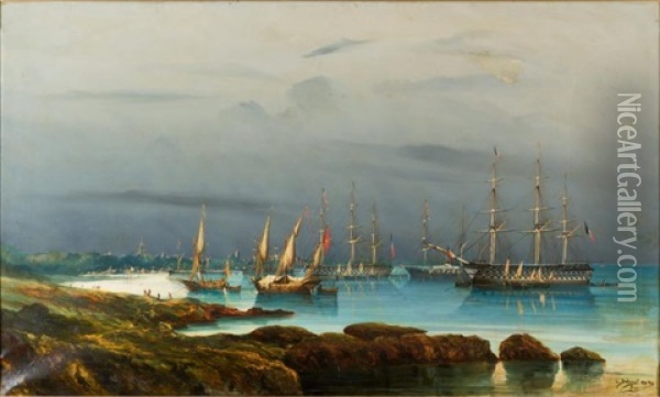 Peintre De La Marine Oil Painting - Cheri Francois Marguerite Dubreuil