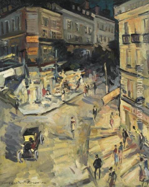 Rue De Paris In Vichy Oil Painting - Konstantin Alexeievitch Korovin