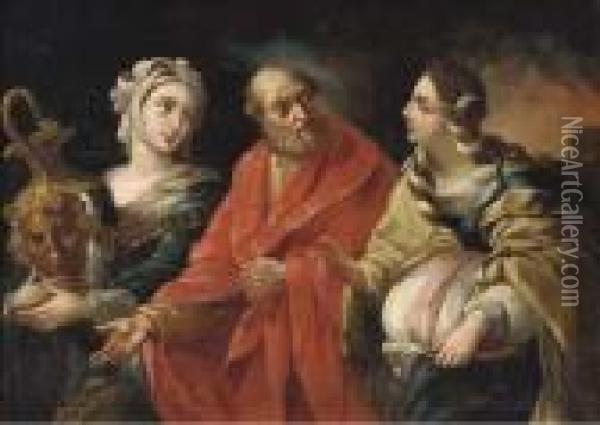 Lot And His Daughters Oil Painting - Guido Reni