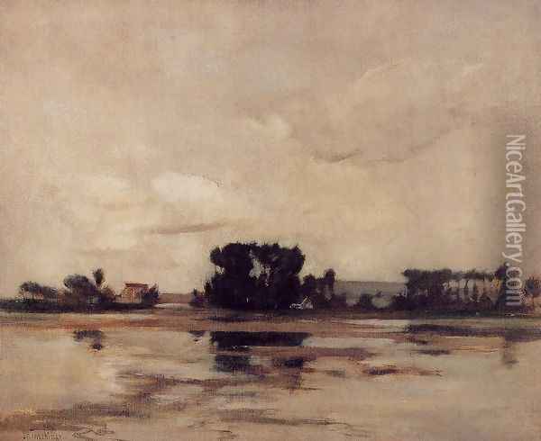L Etang Aka The Pond Oil Painting - John Henry Twachtman