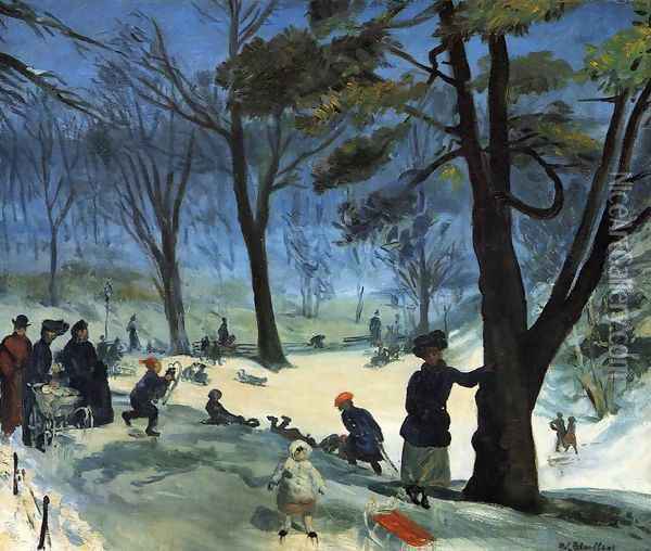Central Park in Winter Oil Painting - William Glackens