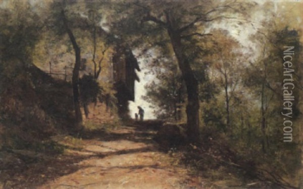 Waldweg Oil Painting - Gustave Eugene Castan