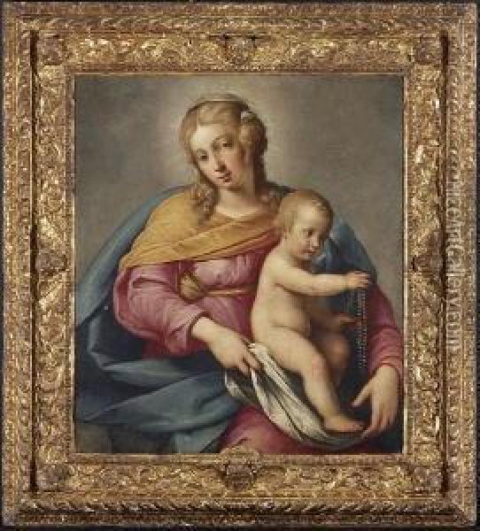 Maria Mit Dem Kind. Oil Painting - Giovanni Battista Salvi