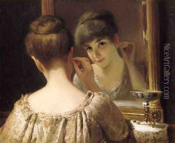 The Coquette, c.1885 Oil Painting - James Wells Champney