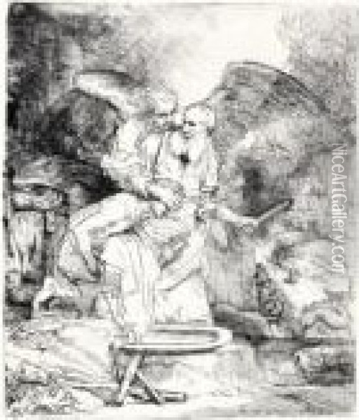 Abraham's Sacrifice (b., Holl.35; H.283; Bb.55-b) Oil Painting - Rembrandt Van Rijn