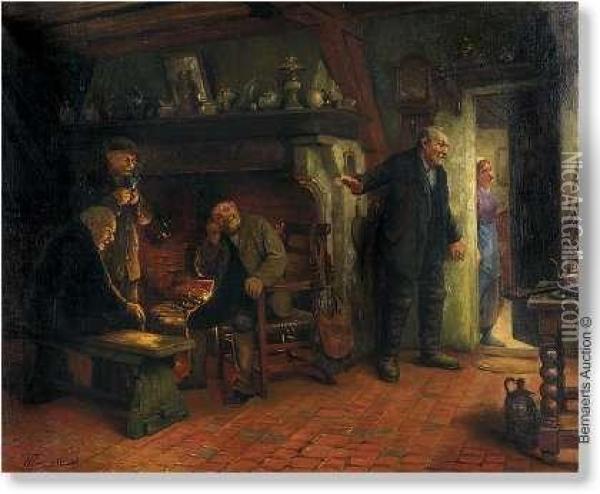 Interior With Figures Oil Painting - Henri Timmermans