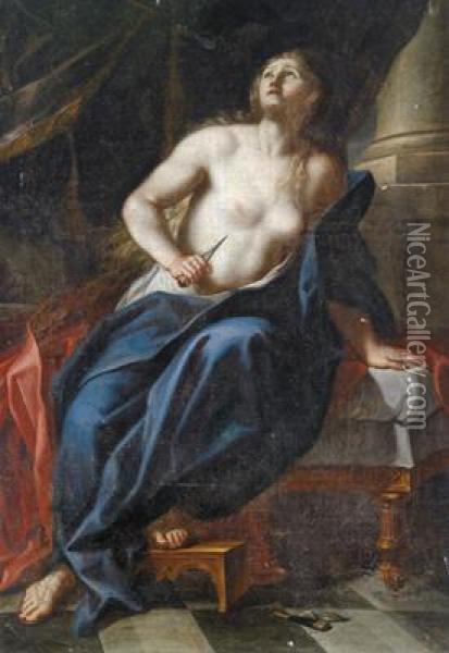 Lucrezia Oil Painting - Francesco Giovanni Gessi