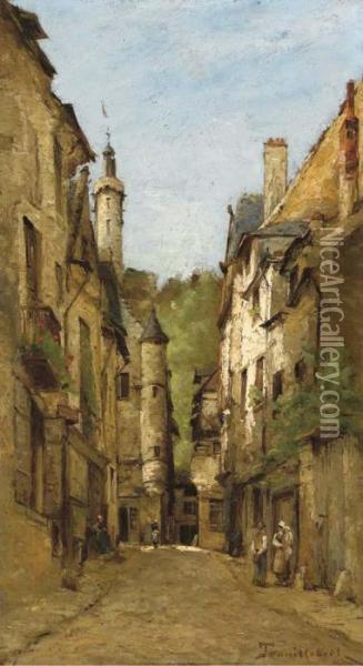 Chinon, La Rue Du Grand Carroi Oil Painting - Paul Trouillebert