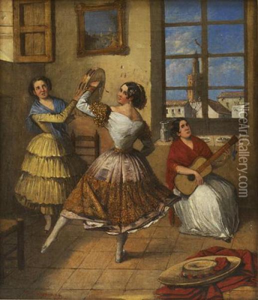 Baile Por Sevillanas Oil Painting - Rafael Benjumea
