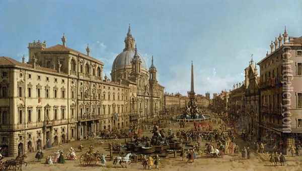 A view of Piazza Navona, Rome Oil Painting - (Giovanni Antonio Canal) Canaletto