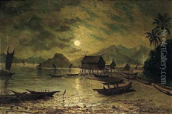 Basilisk Bay, New Guinea Oil Painting - Hume Nisbet