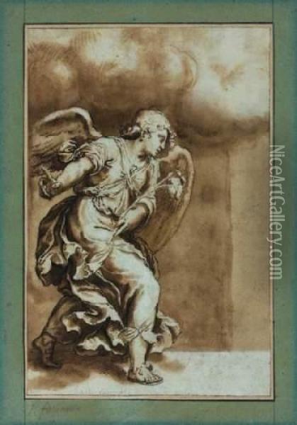 L'ange De L'annonciation Oil Painting - Orazio Farinati