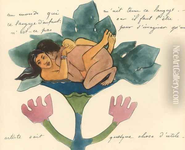 Watercolor 39 Oil Painting - Paul Gauguin