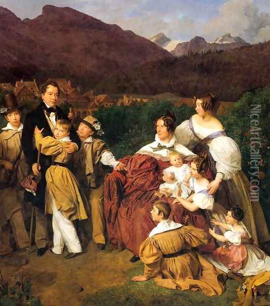 The Eltz Family Oil Painting - Ferdinand Georg Waldmuller