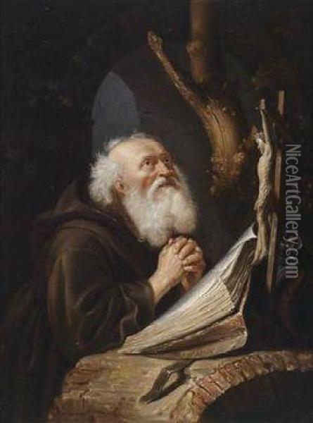 A Praying Hermit Oil Painting - Pieter Gysels