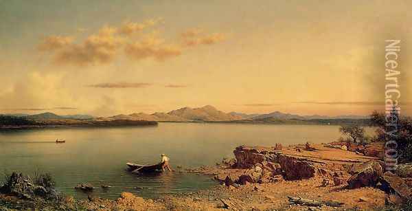 Lake George Oil Painting - Martin Johnson Heade