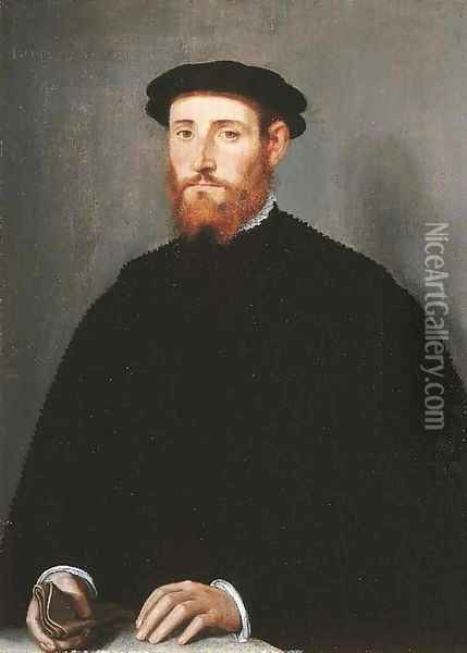 Portrait of a man, called Jacobus Scharon Oil Painting - Willem Adriaensz Key