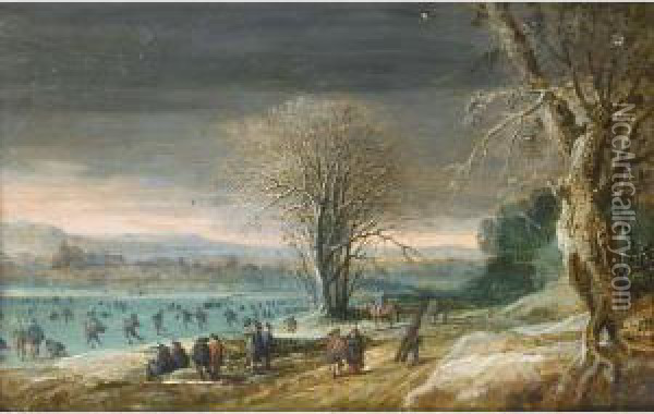Paysage D'hiver Oil Painting - Denys Van Alsloot