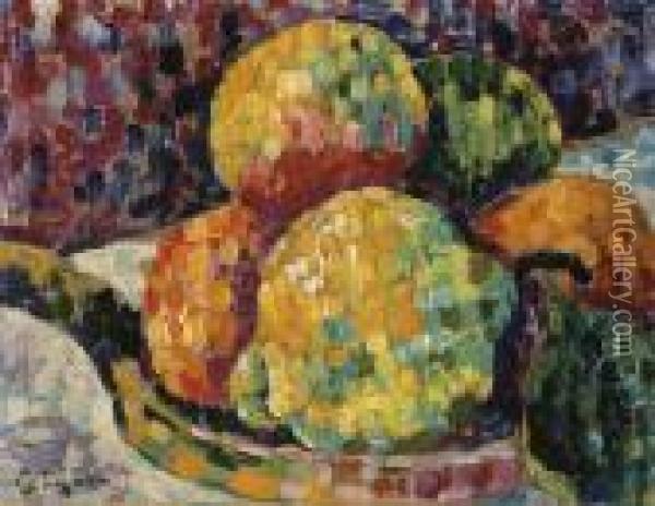 Nature Morte. Coing Et Oranges Oil Painting - Paul Signac