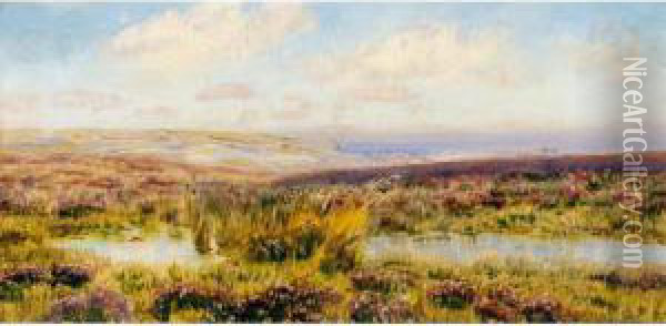 Sketch Of Fylingdales Moor Oil Painting - John Edward Brett