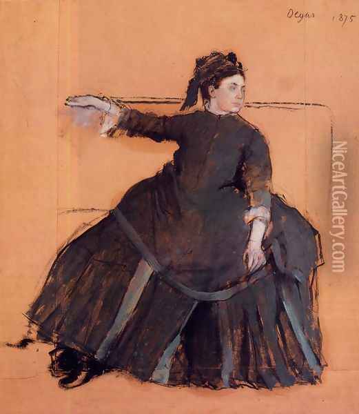 Woman on a Sofa Oil Painting - Edgar Degas