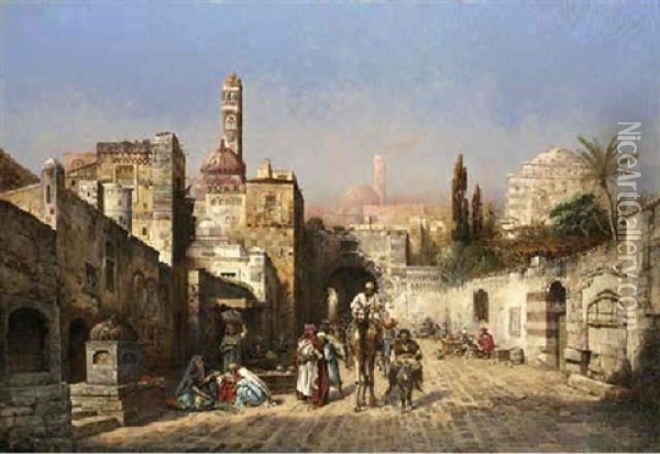 The City Gate Oil Painting - Charles Robertson