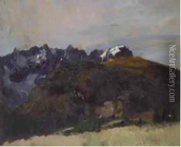 Paesaggio Montano Oil Painting - Ambrogio Antonio Alciati
