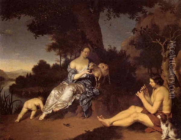 Daphnis And Chloe Oil Painting - Willem van Mieris