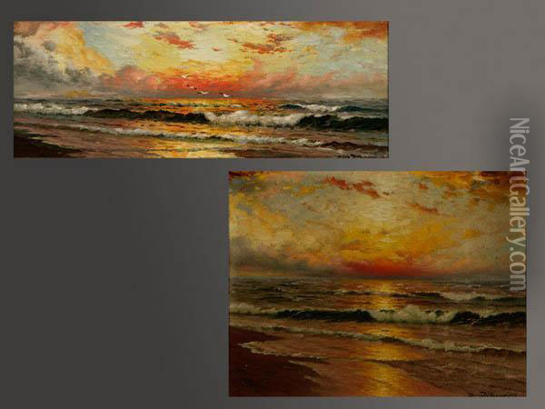 Atmospheric Coastals Oil Painting - Dey De Ribcowsky
