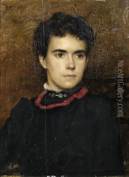 Portrait Of Charlotte Genn Oil Painting - Henry Scott Tuke
