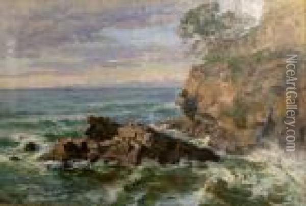 Waves Breaking Oil Painting - Georg Holub