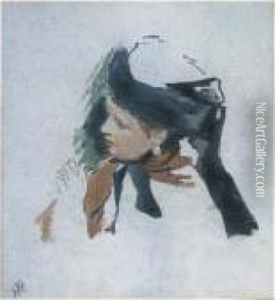 Tete De Femme De Profil Oil Painting - Ferdinand Heilbuth