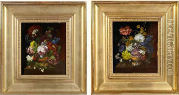 Bouquets De Fleurs Oil Painting - Lina Krause