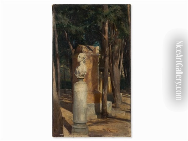 Forest Clearing With Cenotaphs Oil Painting - Christian Emil Rosenstand