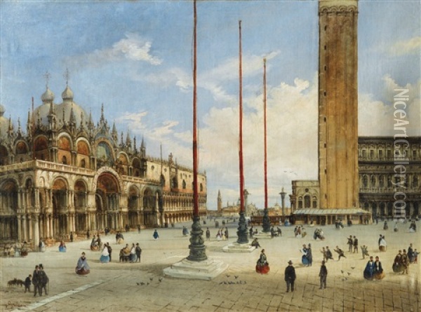 Vue De Venise Oil Painting - Giovanni Grubas