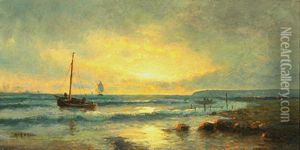Sunset Oil Painting - Mauritz F. H. de Haas
