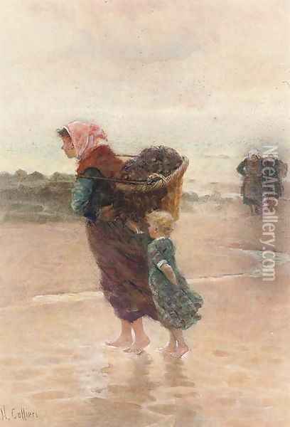 The mussel gatherers Oil Painting - Hector Caffieri