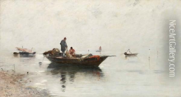 Fiskare I Gryningen Oil Painting - Wilhelm von Gegerfelt
