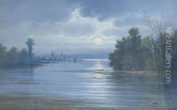 Evening Lake Te Anau Oil Painting - John Douglas Perrett