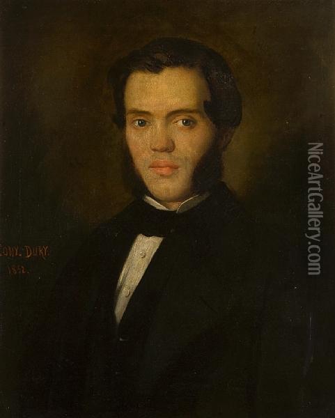 Portrait Of A Gentleman Oil Painting - Antoine, Tony Dury