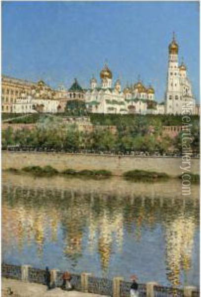 View Of The Kremlin Oil Painting - Vasili Vasilyevich Vereshchagin