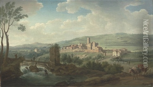 A View Of Borghetto Oil Painting - Hendrick Frans van Lint