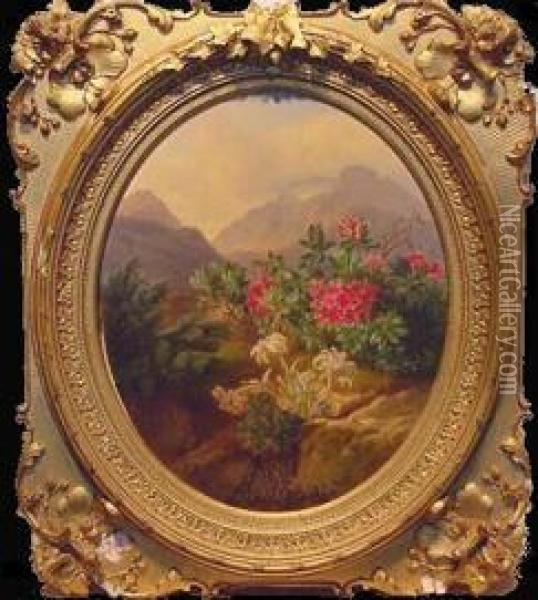 Alpenblumen Oil Painting - Josef Schuster