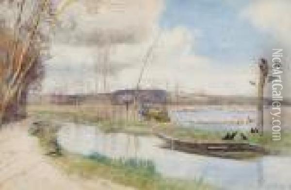 On The Broads Oil Painting - David Murray