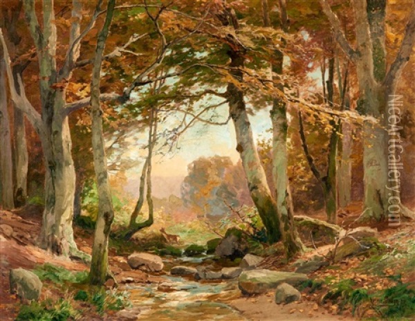 Waldinneres Oil Painting - Heinrich Boehmer