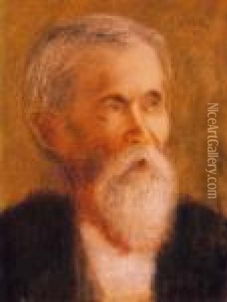 Portrait Of The Kossuth-devoted Uncle Rippl, Janos Ronai (1832-1915) ), About 1914-15 Oil Painting - Jozsef Rippl-Ronai