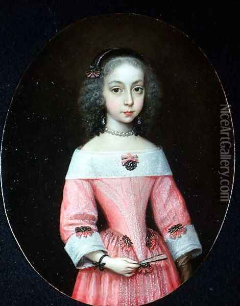 Portrait of a Young Girl with a Fan Oil Painting - Wallerant Vaillant